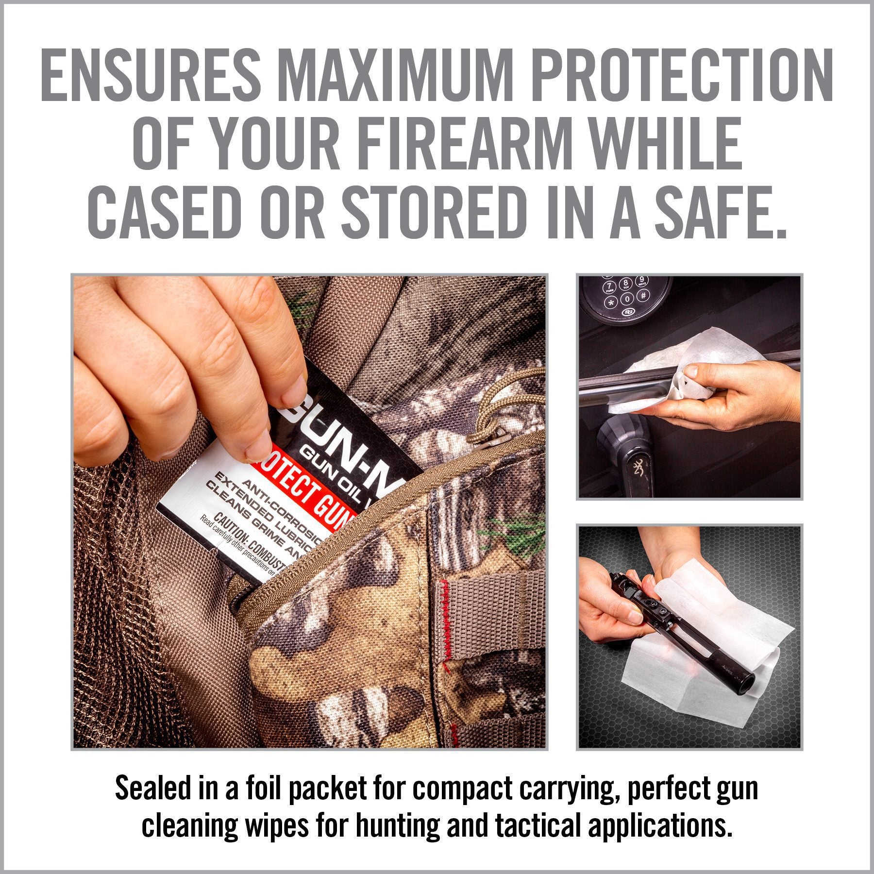 Gun-Max Gun Oil Wipes – 25 Pack