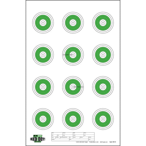 25 EZ2C Targets Style 27/RD10: Small-bore 50ft Paper Shooting Target 11"x17" USA MADE Pad of 25