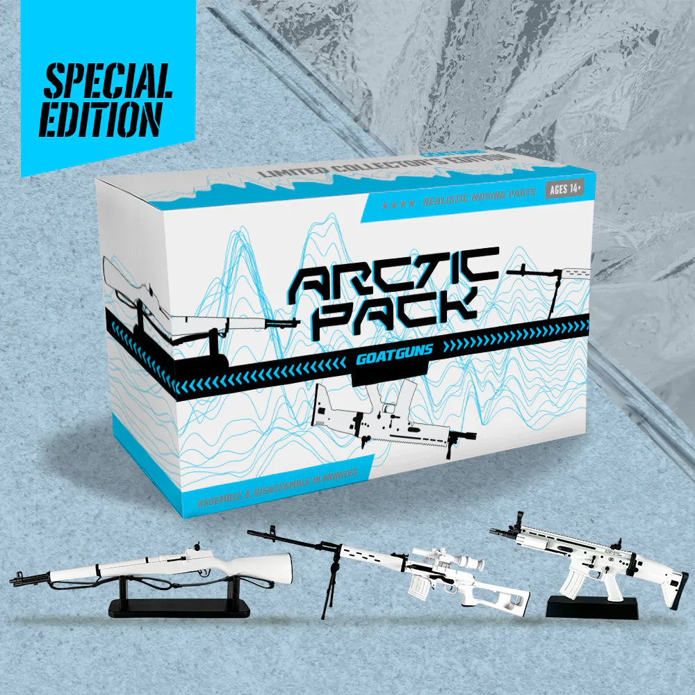 Goat Guns 1/3 Scale Diecast Arctic Kit Special White Edition SVD Sniper, M1 Garand, FN SCAR Combo