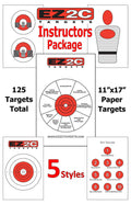 125 EZ2C Targets Instructors Favorites 5 Styles Paper Targets Bundle 11"x17" USA Made