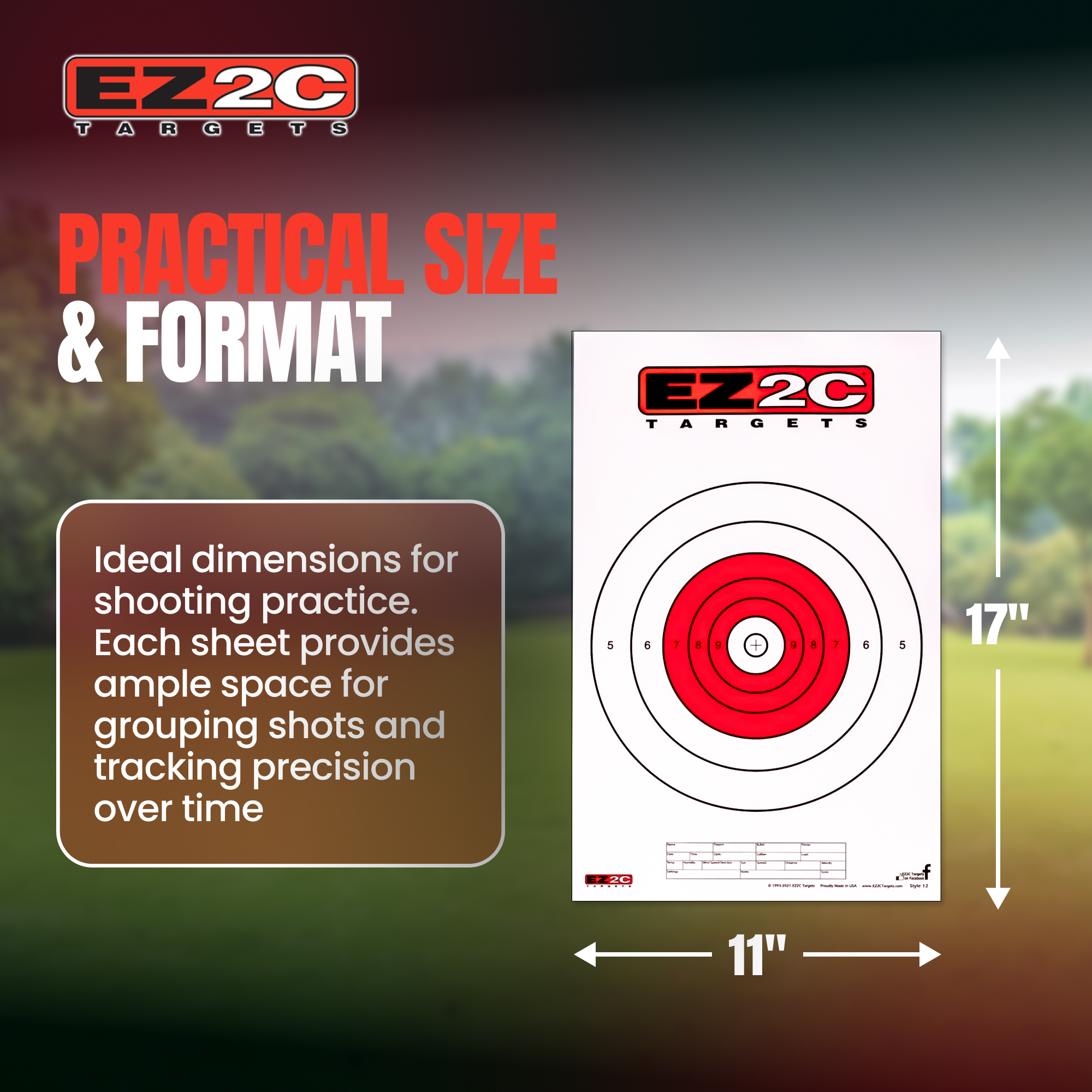 125 EZ2C Targets Instructors Favorites 5 Styles Paper Targets Bundle 11"x17" USA Made