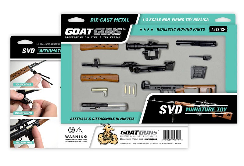 GoatGuns 1/4 Scale Die Cast SVD Dragunov Sniper Rifle Model SVD-BLACK