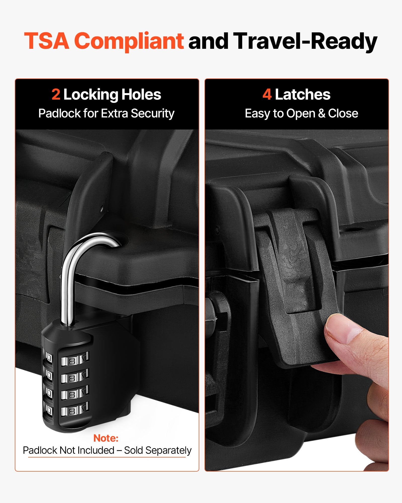 40" Hard Rifle Case, Lockable Rifle Case with Pre-cut Foams, Gun Storage with Wheels, IP67 Waterproof & Dustproof Movable Large Pistol Storage for Rifles, Shotguns, Airsoft Guns