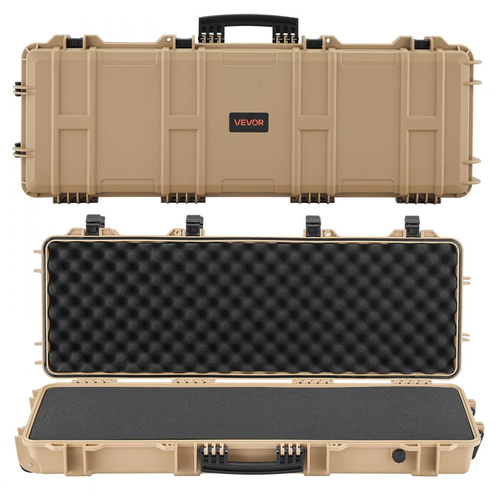 40" Hard Rifle Case, Lockable Rifle Case with Pre-cut Foams, Gun Storage with Wheels, IP67 Waterproof & Dustproof Movable Large Pistol Storage for Rifles, Shotguns, Airsoft Guns