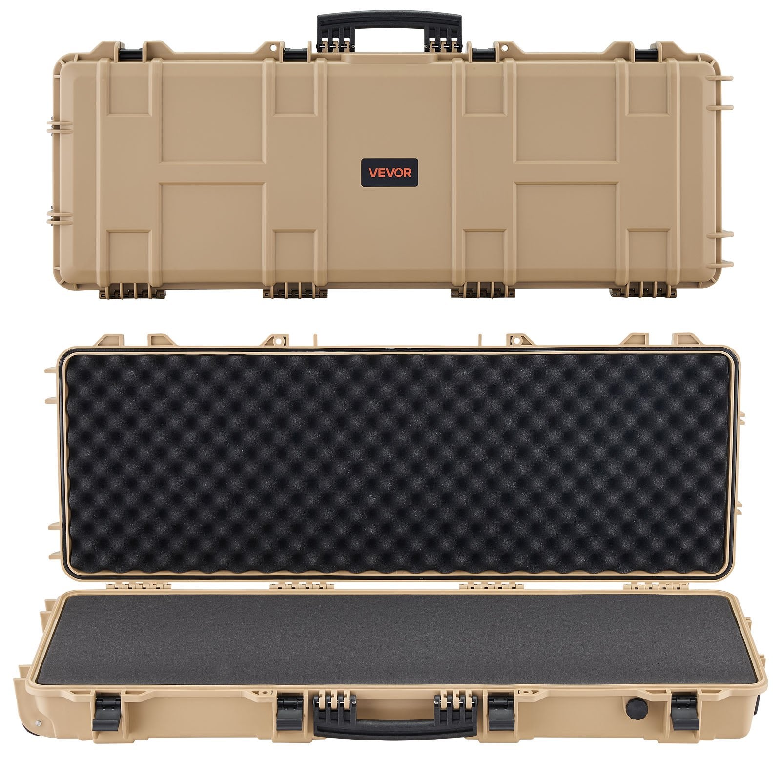 42" Hard Rifle Case, Lockable Rifle Case with Pre-cut Foams, Movable Gun Storage with Wheels, IP67 Waterproof & Dustproof Pistol Storage for Rifle, Shotgun, Airsoft Gun