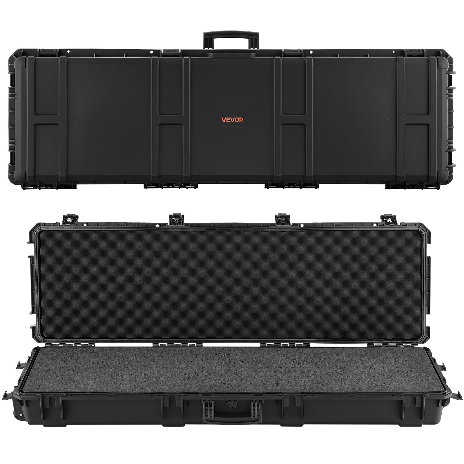 50" Black Hard Rifle Case, Lockable Rifle Case with Detachable XPE Foam, Gun Storage with Wheels, IP67 Waterproof & Dustproof Pistol Storage Cases for Rifles, Shotguns, Airsoft Guns
