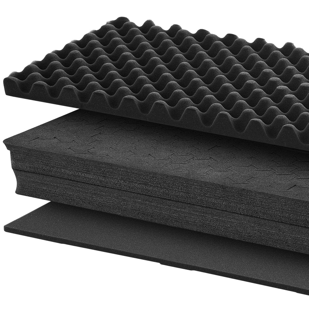 50" Black Hard Rifle Case, Lockable Rifle Case with Detachable XPE Foam, Gun Storage with Wheels, IP67 Waterproof & Dustproof Pistol Storage Cases for Rifles, Shotguns, Airsoft Guns