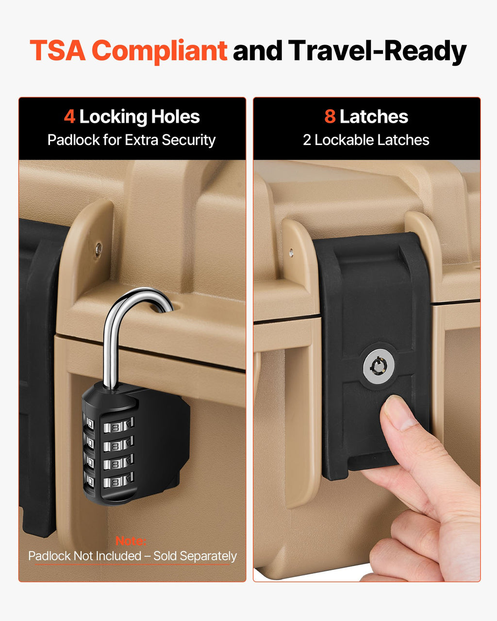 52" Hard Rifle Case, Lockable Rifle Case with Pre-cut Foams, Gun Storage with Wheels, Heavy Duty IP67 Waterproof & Dustproof Pistol Storage Cases for Rifles, Shotguns, Airsoft Guns