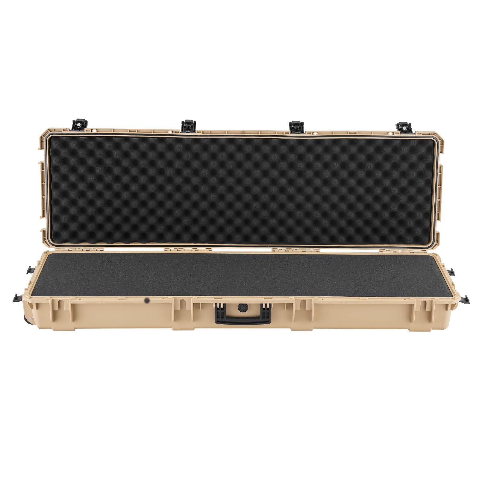 52" Hard Rifle Case, Lockable Rifle Case with Pre-cut Foams, Gun Storage with Wheels, Heavy Duty IP67 Waterproof & Dustproof Pistol Storage Cases for Rifles, Shotguns, Airsoft Guns