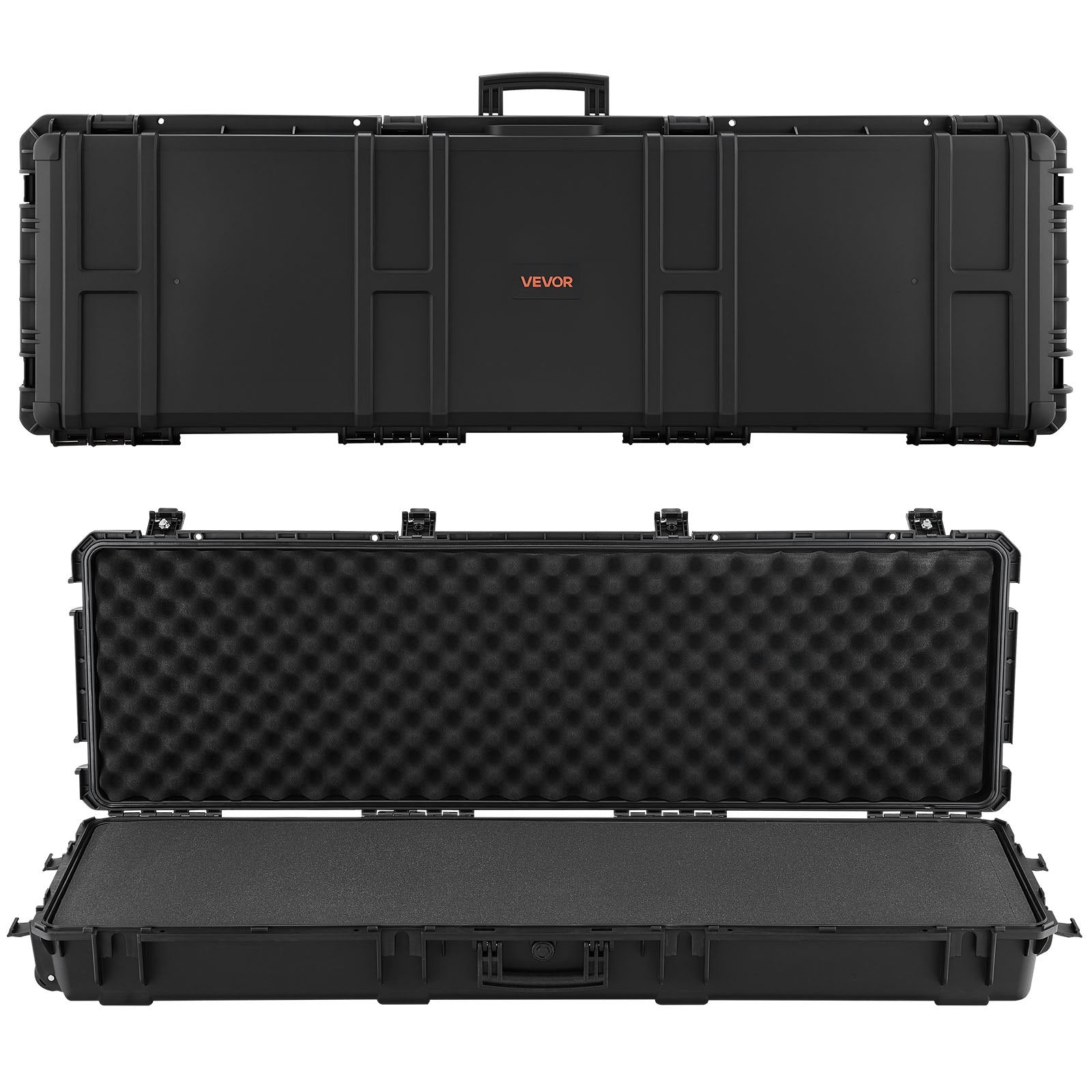 52" Hard Rifle Case, Lockable Rifle Case with Pre-cut Foams, Gun Storage with Wheels, Heavy Duty IP67 Waterproof & Dustproof Pistol Storage Cases for Rifles, Shotguns, Airsoft Guns