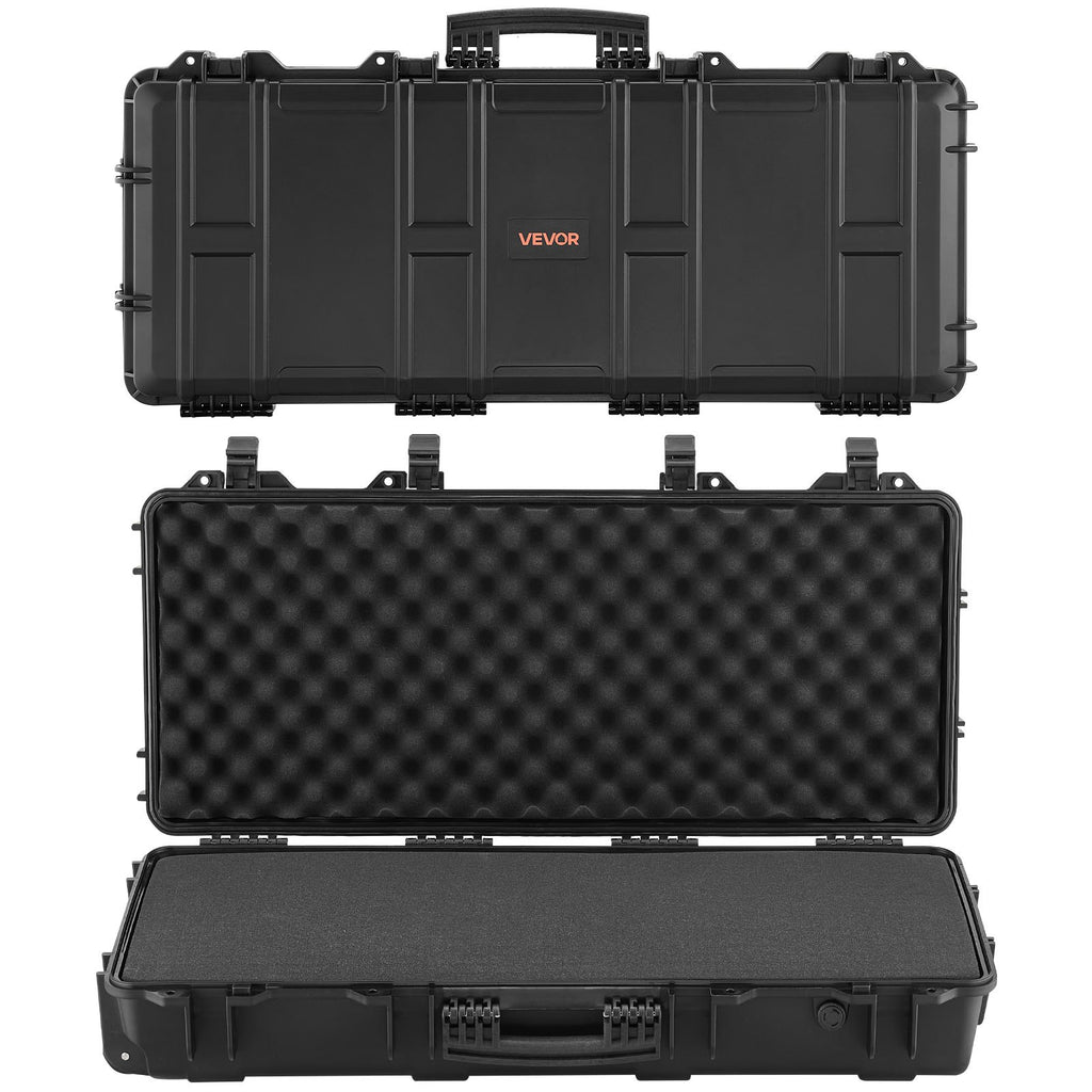 36" Hard Rifle Case, Lockable Rifle Case with 4 Layers Pre-cut Foams,Gun Storage with Wheels, IP67 Waterproof & Dustproof Pistol Storage Cases for Rifles, Shotguns, Airsoft Guns