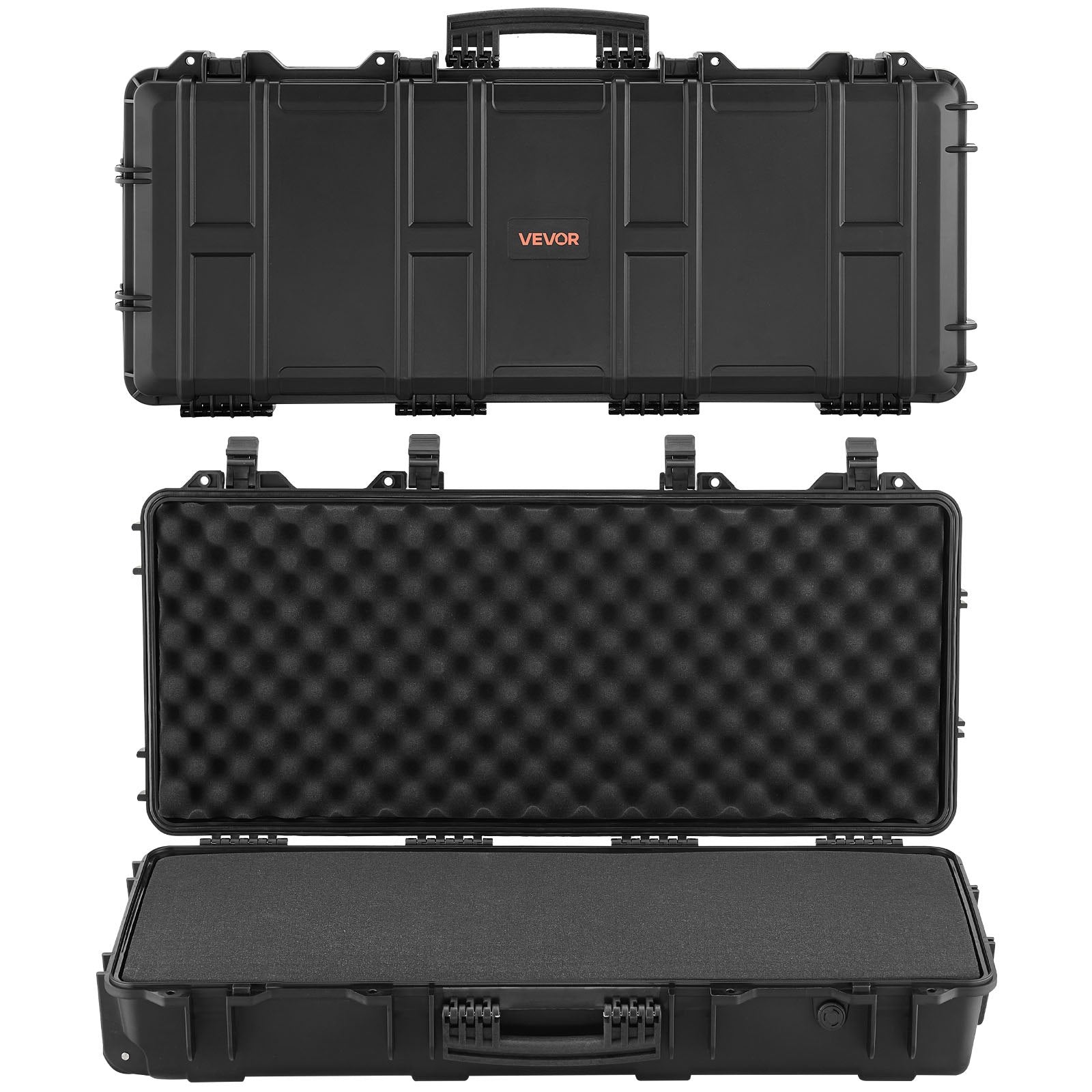 36" Hard Rifle Case, Lockable Rifle Case with 4 Layers Pre-cut Foams,Gun Storage with Wheels, IP67 Waterproof & Dustproof Pistol Storage Cases for Rifles, Shotguns, Airsoft Guns