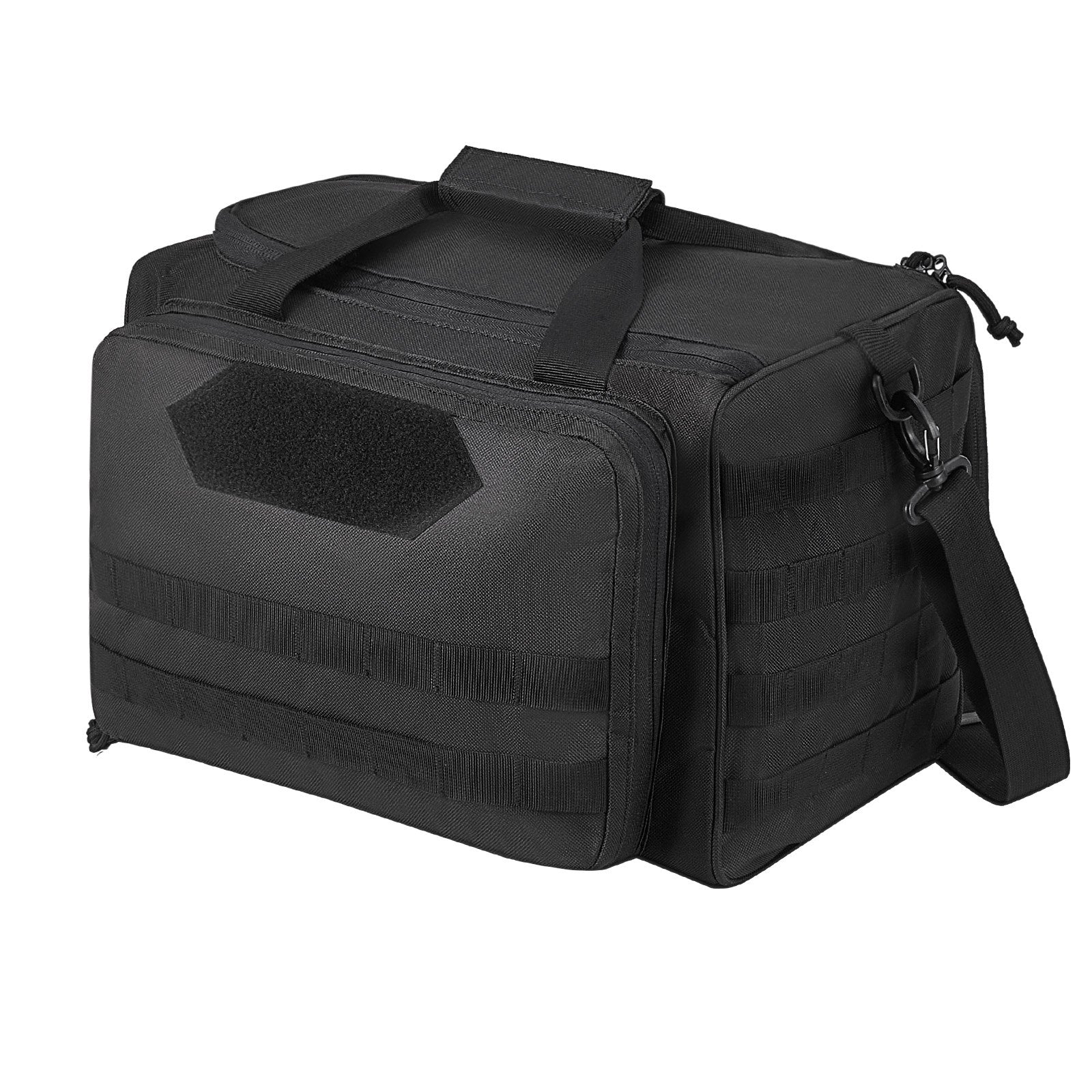 Range Bag for 3 Pistols, Tactical Gun Range Bag with 2 Detachable Baffles & 6 Magazines, Firearm Shooting Handgun Bag for Outdoor Hunting Pistol Bag with Single Shoulder Strip
