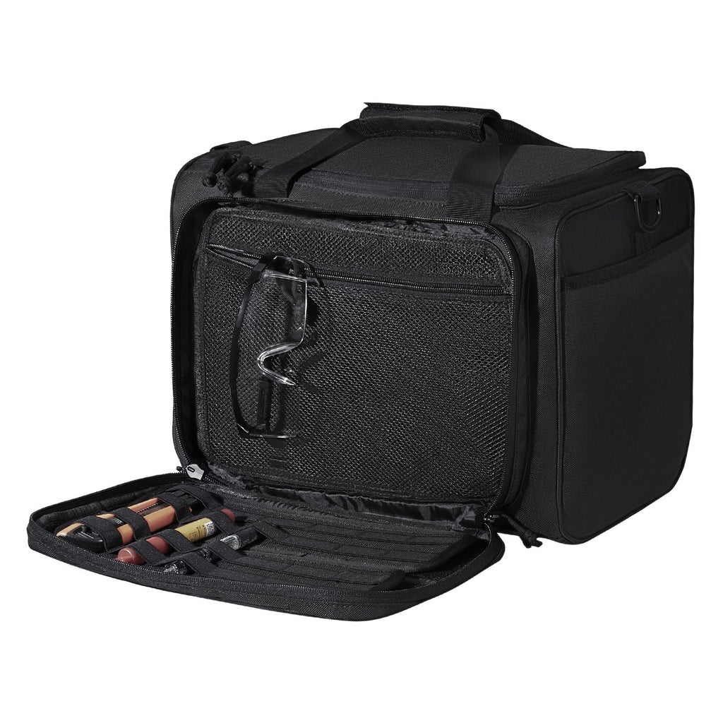 Range Bag for 3 Pistols, Tactical Gun Range Bag with 2 Detachable Baffles & 6 Magazines, Firearm Shooting Handgun Bag for Outdoor Hunting Pistol Bag with Single Shoulder Strip