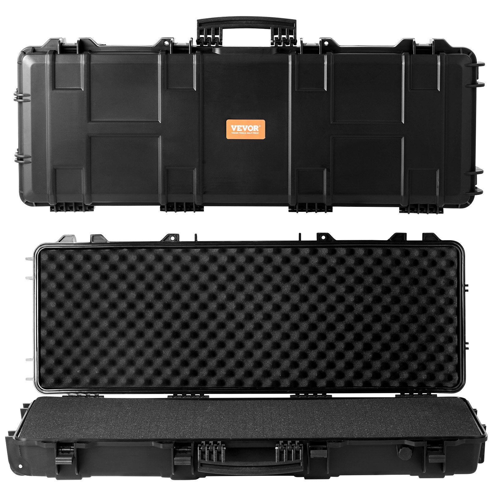 42" Hard Rifle Case, Lockable Rifle Case with Pre-cut Foams, Movable Gun Storage with Wheels, IP67 Waterproof & Dustproof Pistol Storage for Rifle, Shotgun, Airsoft Gun