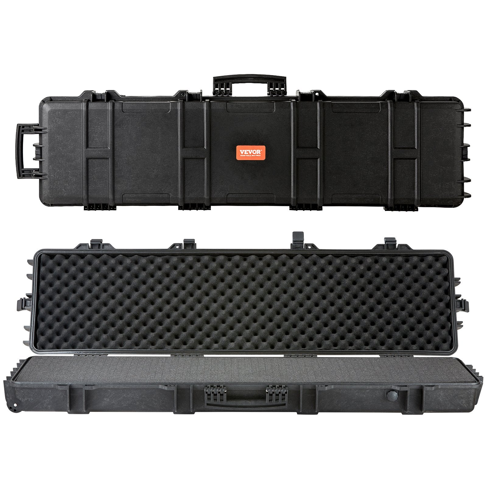 50" Hard Rifle Case, Lockable Rifle Case with Pre-cut Foams,Movable Gun Storage with Wheels, IP67 Waterproof & Dustproof Pistol Storage for Rifle, Shotgun, Airsoft Gun
