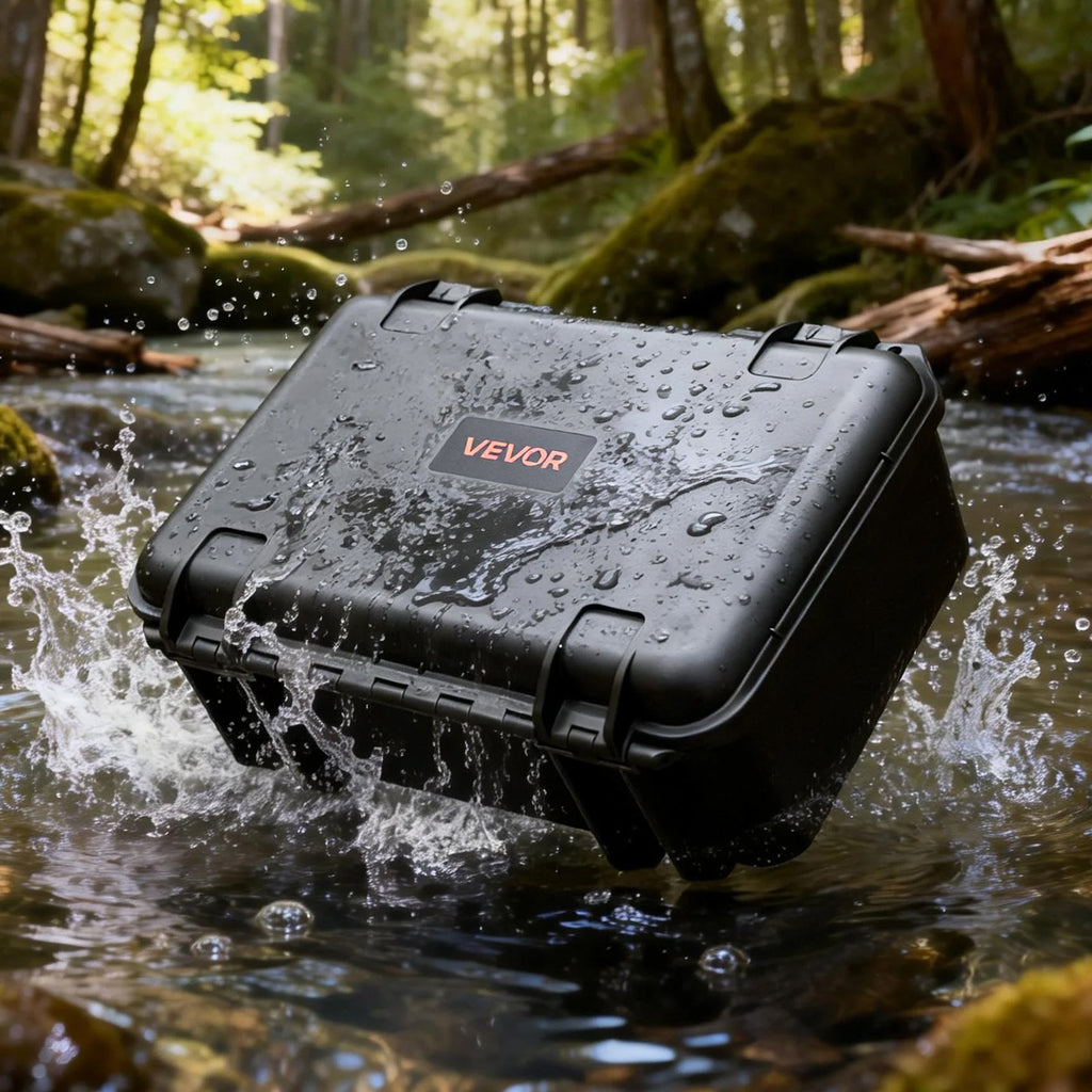 Hard Pistol Case, Heavy Duty Hard Gun Case with XPE Foam Lining, Waterproof Pistol Storage Box with Customizable Interior & Handle for Gun, Lenses, Camera, Gear, TSA Compliant, 15.9x12.5x7.5 in