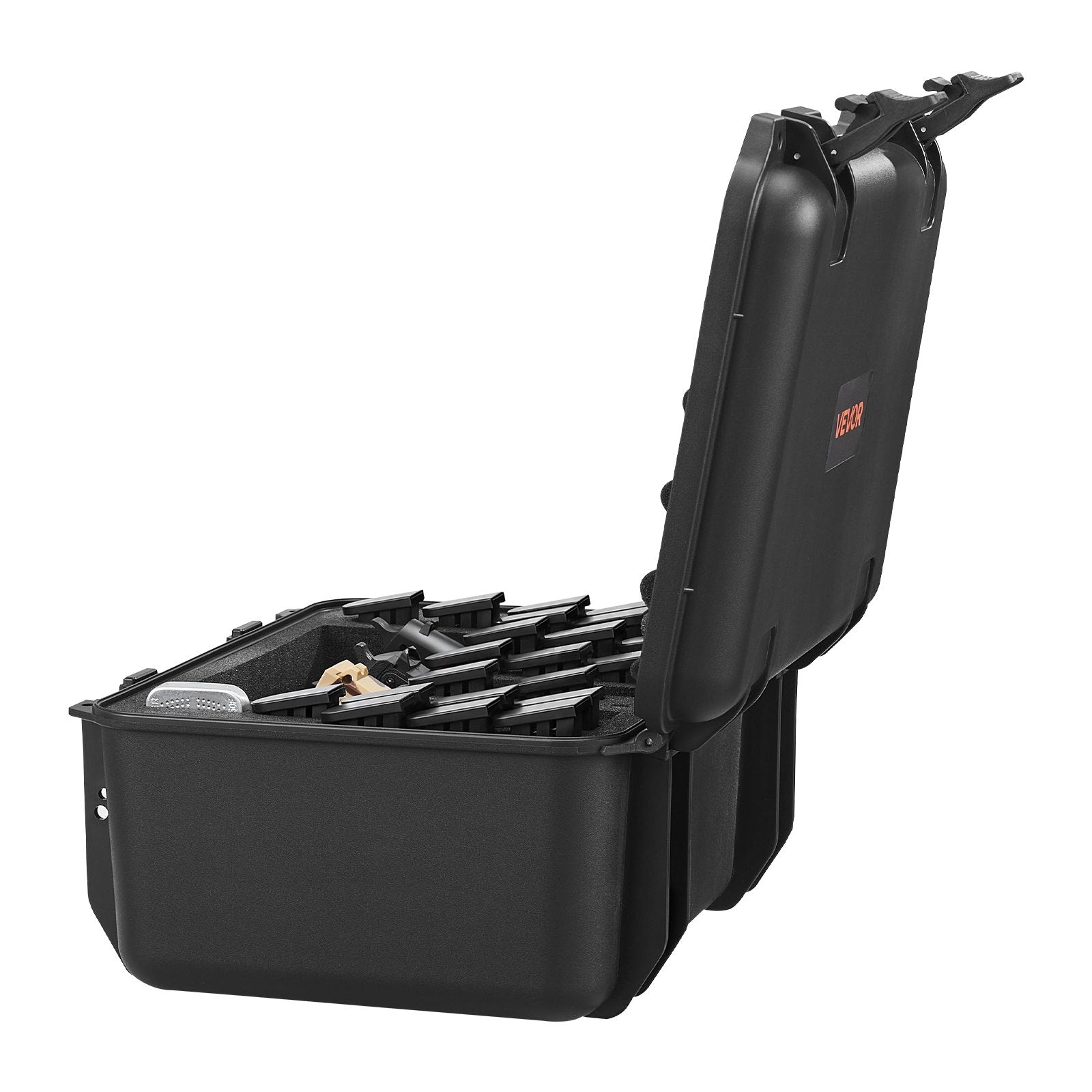 Hard Pistol Case, Heavy Duty Hard Gun Case with XPE Foam Lining, Waterproof Pistol Storage Box with Customizable Interior & Handle for Gun, Lenses, Camera, Gear, TSA Compliant, 15.9x12.5x7.5 in