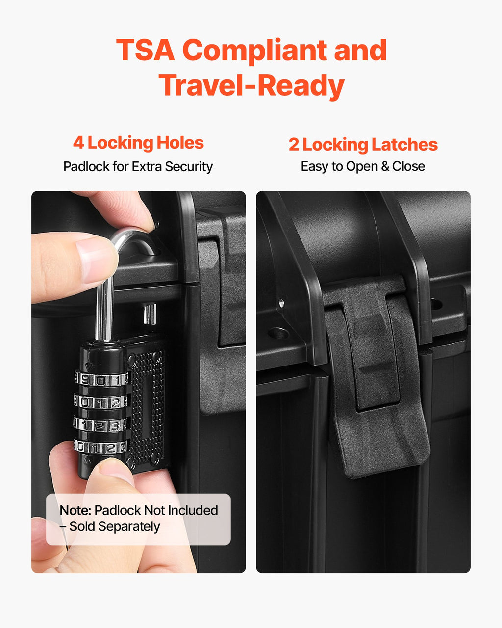 Hard Pistol Case, Heavy Duty Hard Gun Case with XPE Foam Interior, Waterproof Pistol Storage Box with Customizable Lining & Handle for Gun, Lenses, Camera, Gear, TSA Compliant, 18.7x12.5x7.5 in