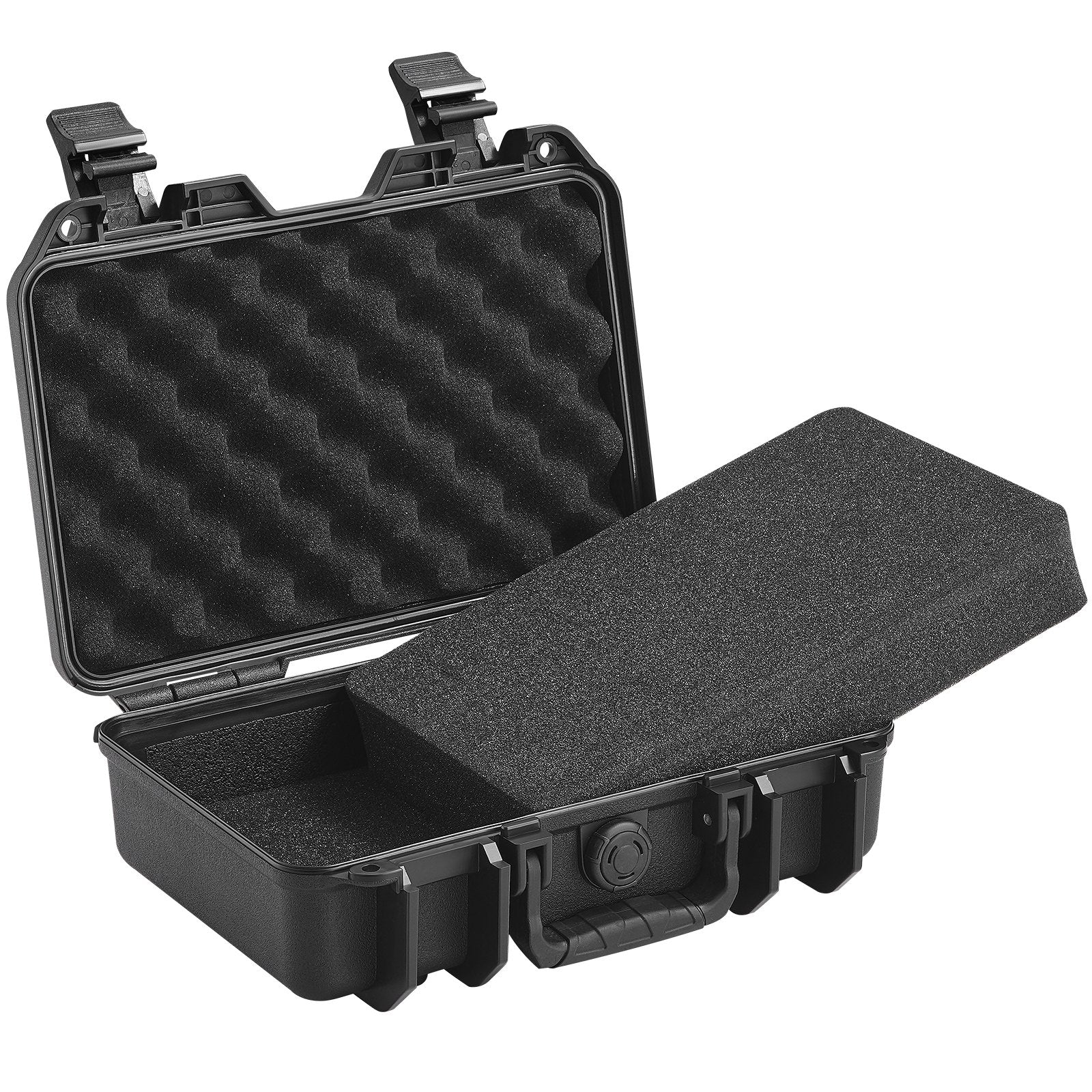 Hard Pistol Cases with Pre-cut PU Foam, Waterproof & Dustproof Hard Gun Case for 1 Pistol, 12.59×9.01×4.4 in Lockable Pistol Case, Black