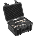 Hard Pistol Cases with Pre-cut PU Foam, Waterproof & Dustproof Hard Gun Case for 2 Pistol, 14.1×11.5×7.6 in Lockable Pistol Case, Black