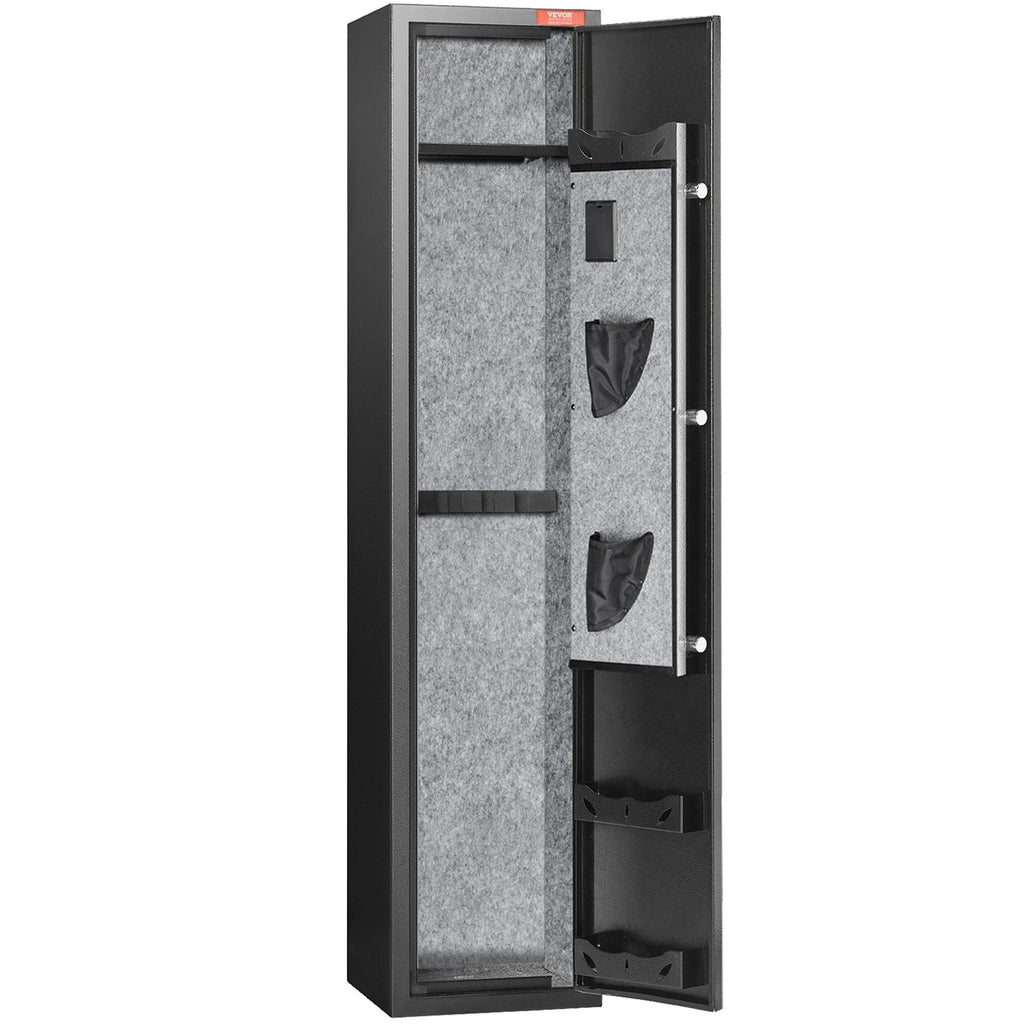 5 Rifles Gun Safe, Rifle Safe with Fingerprint Lock, Quick Access Gun Storage Cabinet for Shotguns with Removable Shelf, Pistol Rack, Ammo Storage Box for Home Long Gun and Pistols